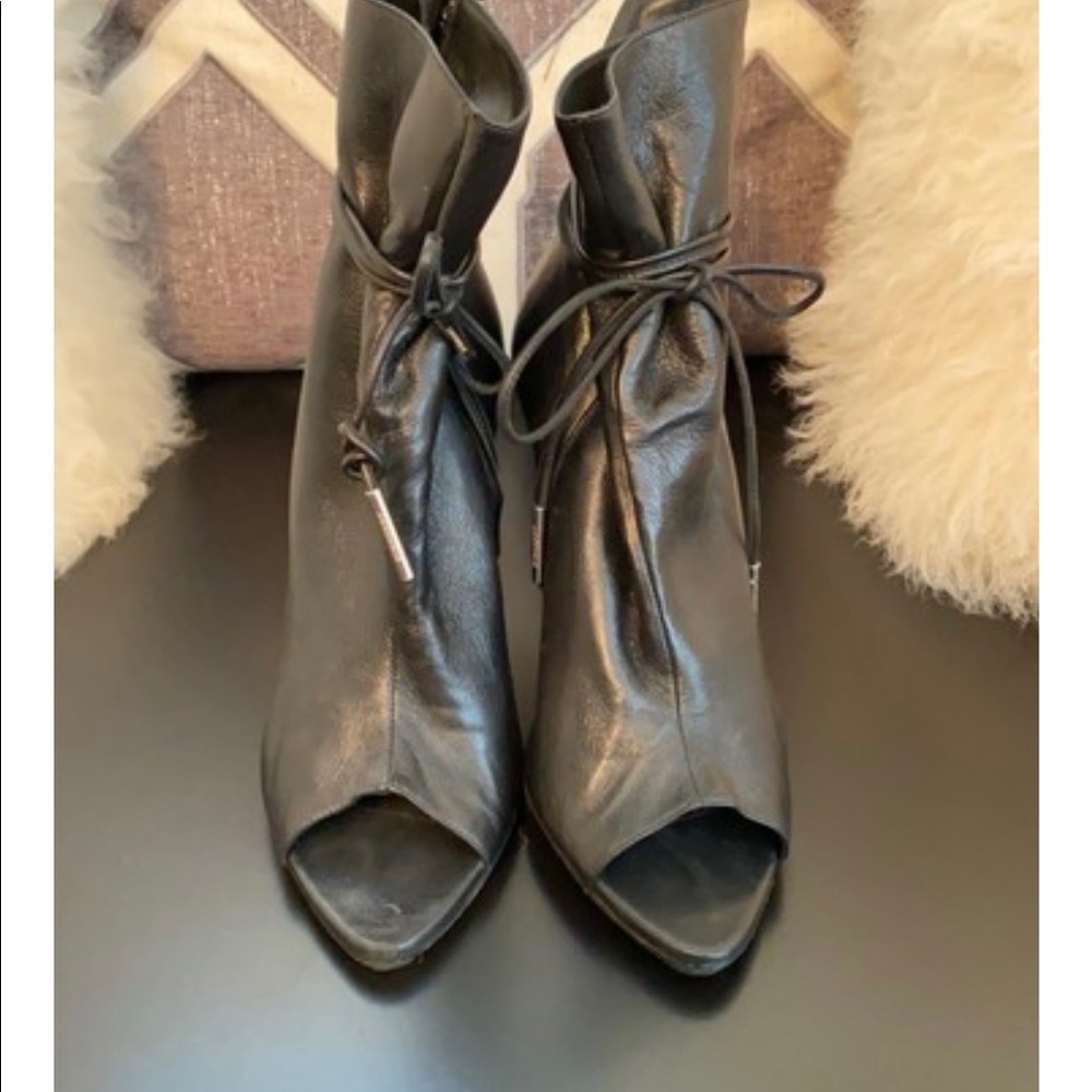 Black Peep Toe Bootie